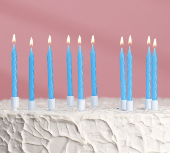 Свечи для торта С Днём Рождения Неоновые Синие 10шт 3119578 Свечи для торта С Днём Рождения Неоновые Синие 10шт 3119578