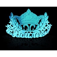 Диадема на гребешке С юбилеем голубая 755091 7*5*6,4