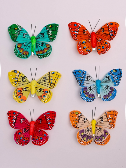 Бабочка на прищепке 80мм Aрт-1027 (1уп/12шт) Цена за штуку