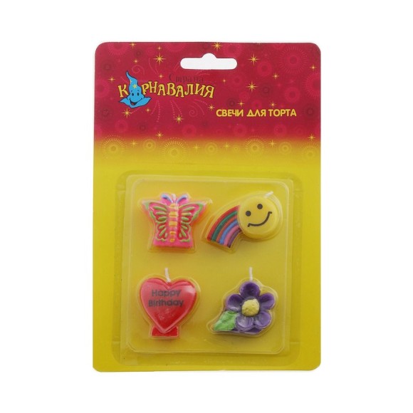 Свечи для торта на планшете 4шт 635704
