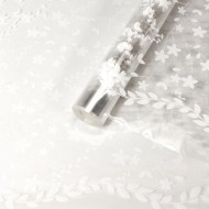 Пленка прозрачная с рисунком Летнее поле Белая 70см/200гр