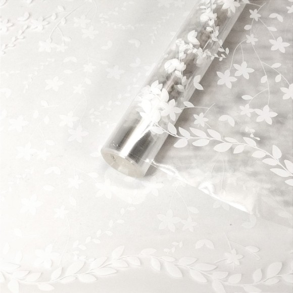 Пленка прозрачная с рисунком Летнее поле Белая 70см/200гр