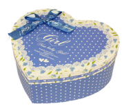 Коробка для подарков Сердце Горох БОЛЬШОЕ L28см W29см H12см