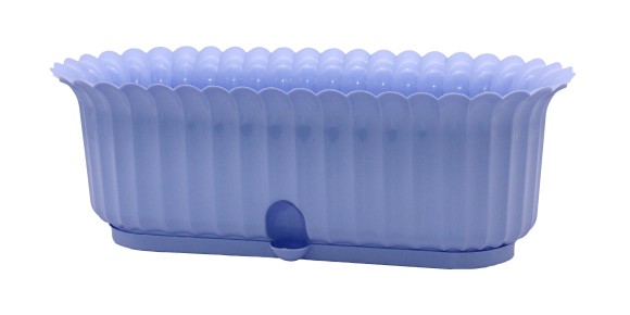 Горшок кактусница Рифлённый 300мм Голубой с прикорневым поливом высота 11см Горшок кактусница Рифлённый 300мм Голубой с прикорневым поливом высота 11см