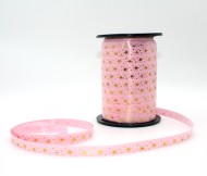 Лента Простая Тиснение дерево 5см*50ярд Ярко-Розовая