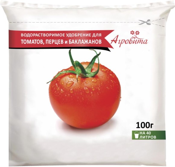 Удобрение Агровита томаты, перцы, баклажаны 100гр (1уп\50шт) Нов-Агро