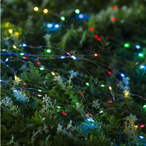 Лампа на солнечной батарее Роса 10м Цветная 2режима Арт-4137017