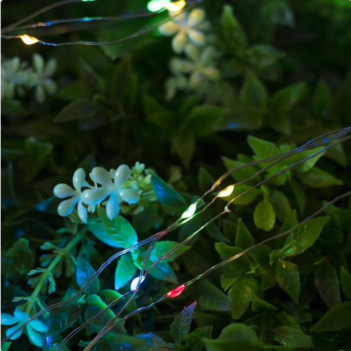 Лампа на солнечной батарее Роса 10м Цветная 2режима Арт-4137017