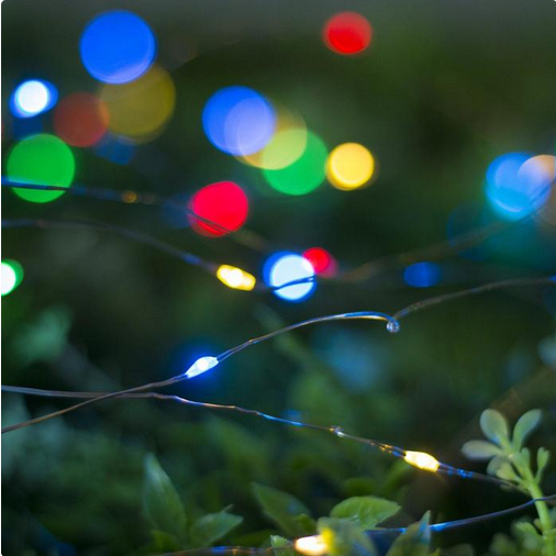 Лампа на солнечной батарее Роса 10м Цветная 2режима Арт-4137017
