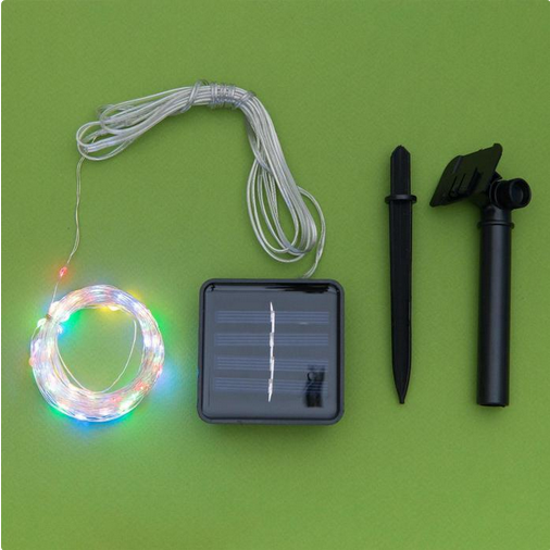 Лампа на солнечной батарее Роса 10м Цветная 2режима Арт-4137017