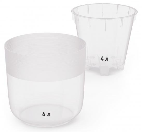 Горшок Линель для орхидей 6лит Прозрачный М-8772 (с дренажной системой)