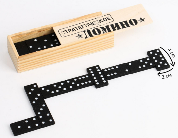 Домино Стратегическое в деревяной коробке (28 костяшек) Арт-565680