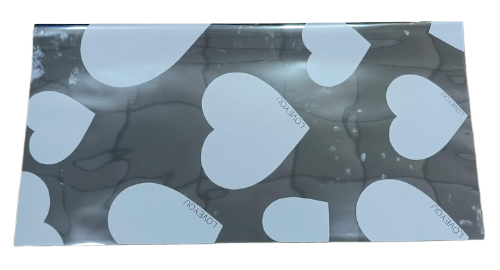 Пленка Листами металл Love is Love Белая 58*58см (1уп/20шт) Цена за лист