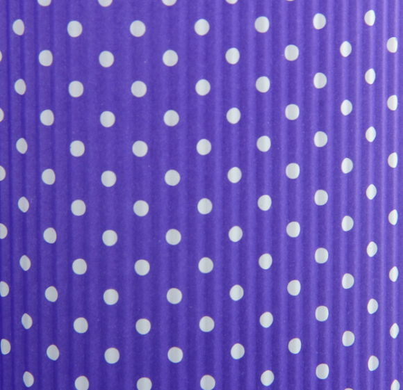 Бумага гофре листами Горошек белый на фиолет 50*70см 807915 1/28шт