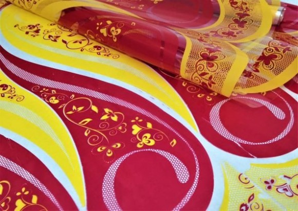 Пленка прозрачная с рисунком Мечта Красно-Жёлтая 70см/200гр