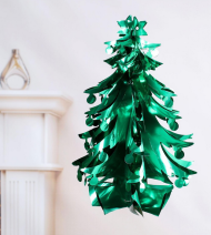 Декор потолочный 3-D Ёлка с шариками 34см Арт-3555309