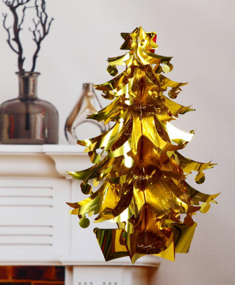 Декор потолочный 3-D Ёлка с шариками 34см Арт-3555309 Декор потолочный 3-D Ёлка с шариками 34см Арт-3555309