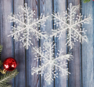 Набор снежинок Пушинка 140мм*3шт Арт-811295