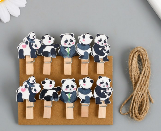 Прищепка Панды Арт-9917748 (1уп/10шт) Цена за штуку