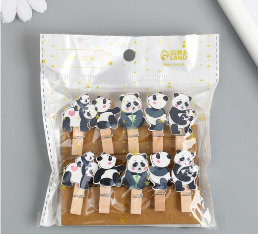 Прищепка Панды Арт-9917748 (1уп/10шт) Цена за штуку