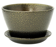 Кашпо Беллита Чёрное-Золото D-12см Арт-ГЛ-911