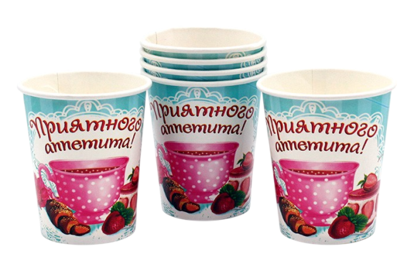 Стакан бумажный Приятного аппетита 250мл*6шт Арт-334217