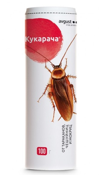 Кукарача 100гр (1уп/30шт) Дуст от тараканов и против чешуйниц и мокриц.