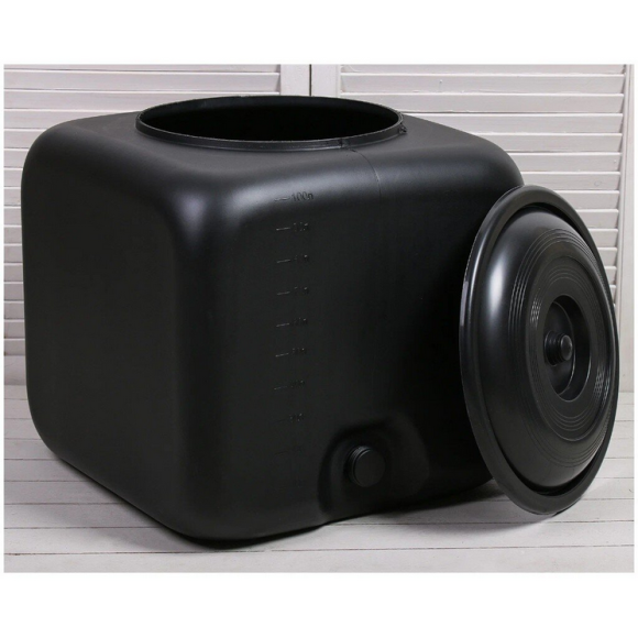 Бак для душа 100лит Чёрный квадратный М-3271