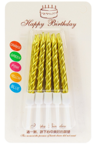 Свечи для торта Счастливый праздник Золото 10шт Арт-2985