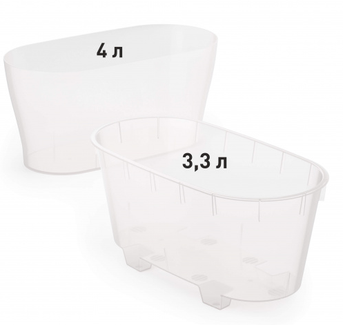 Балконный ящик Лея 300мм Прозрачный (с дренажной системой) Арт-М-8867