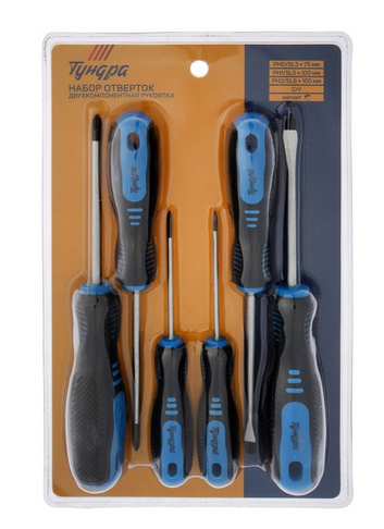 Набор Отверток ТУНДРА 6шт Арт-1858745