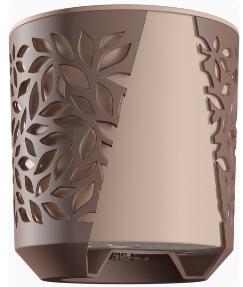 Горшок Leaves 2,5лит Мокачино/Пудра (с дренажной системой)