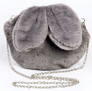 Сумка детская меховая Зайчик 26*19см Серая Арт-9177258