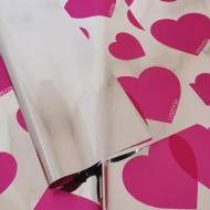 Пленка Листами металл Love is Love Малиновая 58*58см (1уп/20шт) Цена за лист