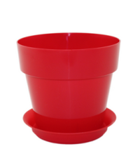 Горшок Протея 0,7лит Красный 11,5*10см с поддоном