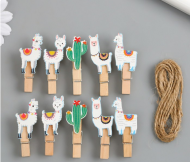 Прищепка Ламы и кактусы Арт-9917757 (1уп/10шт) ЦЕНА за ШТУКУ