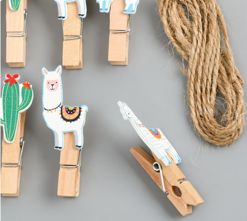 Прищепка Ламы и кактусы Арт-9917757 (1уп/10шт) ЦЕНА за ШТУКУ