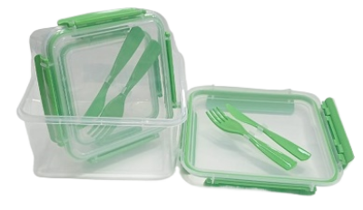 Набор пластиковых Контейнеров с приборами 3шт Арт-8208 Набор пластиковых Контейнеров с приборами 3шт Арт-8208