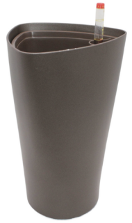 Горшок 1009 Глянец Графитовый 2,5лит (с автополивом)