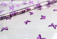 Пленка прозрачная с рисунком Флайм Бабочки Сиренево-Белая 70см/200гр Пленка прозрачная с рисунком Флайм Бабочки Сиренево-Белая 70см/200гр