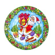 Тарелка бумажная С Новым годом! Дед Мороз D-18см*6шт Арт-328211
