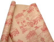 Бумага крафт Европа венеция красный на коричневом 70см*8,5