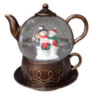 Снежная Лампа Чайник Бронза 20см*19см Арт-8052