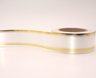 Лента Золот полоса 5см*50ярд Белая РОССИЯ