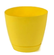 Горшок Камея 1,4лит Жёлтый с поддоном (D-138мм)