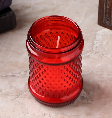 Свеча Поминальная Стекло Цилиндр Красная 142*173мм