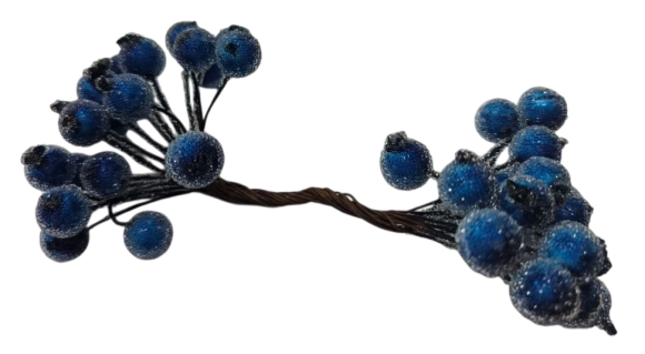 Набор Ягоды засахаренной D-12мм 14см Синие 20шт