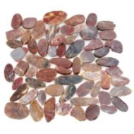 Каменная мозаика MS-00-2 BCP ГАЛЬКА овал красно-коричневая шлифованная