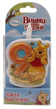 Свеча Цифра 9 Винни Пух 3609