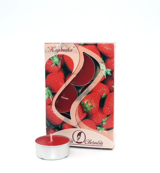 Свеча гильза Ароматизир Клубника Набор 6шт*12гр